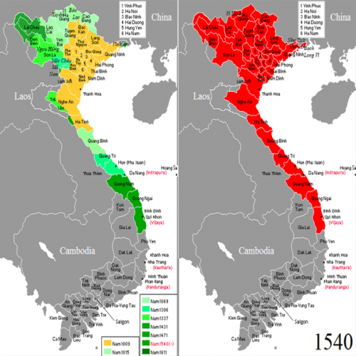 Bản đồ Cương vực Việt Nam năm 1540